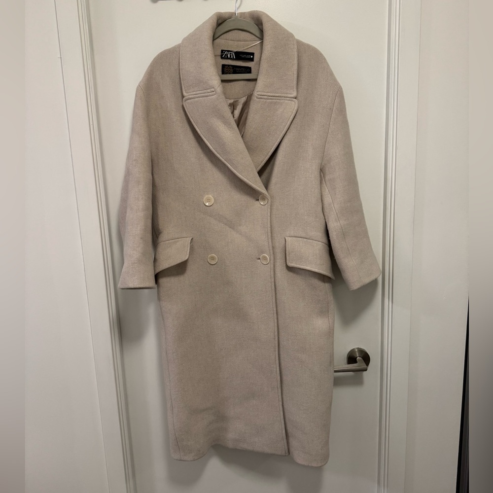 Zara Wool Cream Coat S